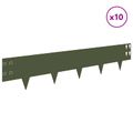 vidaXL Obrubník trávnika 10 ks 100 x 20 cm Oceľ Olivovo zelená