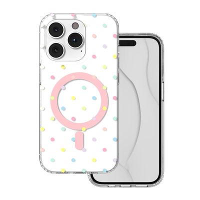 Obal Bubble Dots Mag pre iPhone 14 Pro 6,1" biely