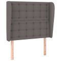 vidaXL Čelo postele so záhybmi sivé 93 x 23 x 118/128 cm umelá koža