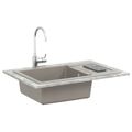 vidaXL Drez Sivá 780 x 500 mm 80% Kvárc a 20% Živica