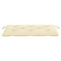 vidaXL Záhradná lavička, krémovo biela podložka 112 cm, tíkový masív