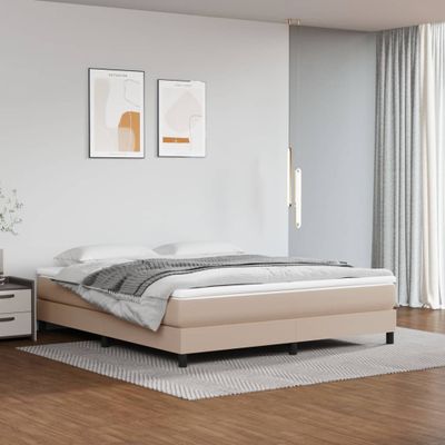 vidaXL Posteľný rám s boxspringom kapučínový 160x200 cm umelá koža