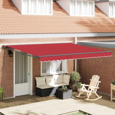 vidaXL Rám markízy Červená 400 × 300 cm Polyester s PU povrchom