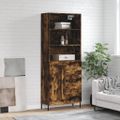 vidaXL Vysoká skrinka dymový dub 69,5x34x180 cm spracované drevo