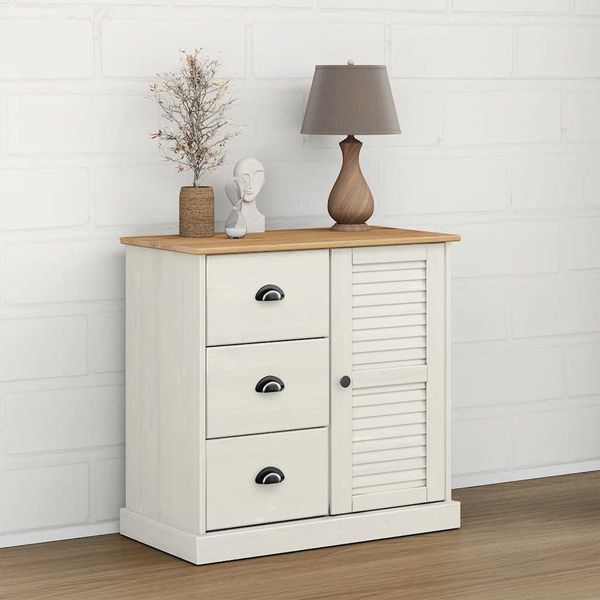 vidaXL Komoda so zásuvkami VIGO 78x40x75 cm biela borovicový masív