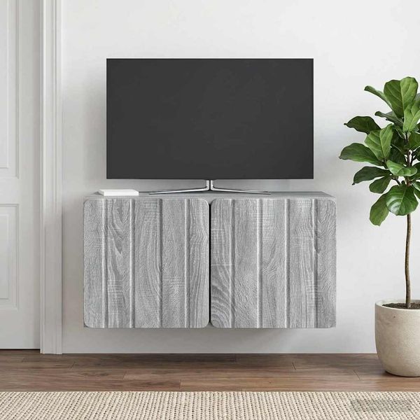 vidaXL Nástenná TV skrinka Nástenný Sivá sonoma 59,5 x 31 x 30 cm