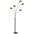 vidaXL Stojanová lampa čierna a zlatá 200 cm 5 x E14
