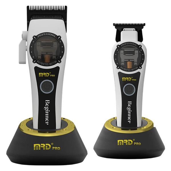 Sada strihacieho a kontúrovacieho strojčeka MRD Pro Vector clipper & trimmer - White combo set