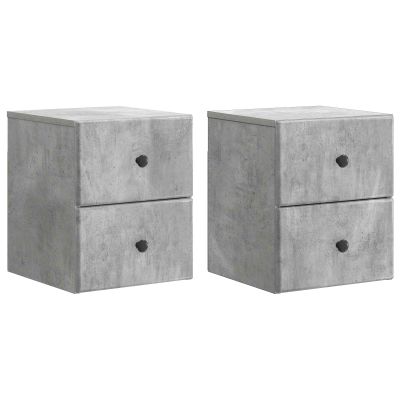 vidaXL Nástenná nočná skrinka 2 pcs Betónovo sivá 34,5 x 33 x 40 cm