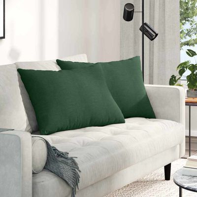 vidaXL Vankúše na pohovku 2 pcs Tmavozelená 70 x 50 cm
