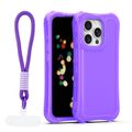 Puzdro Safepop s popruhom pre iPhone 15 Pro 6,1" fialové