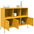 vidaXL Komoda horčicovožltá 100,5x39x79 cm oceľ