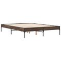 vidaXL Posteľný rám hnedý dub 140x190 cm kompozitné drevo a kov