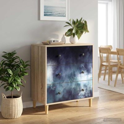 vidaXL Příborník RAALTE Modrý mramorový vzor 66 x 36,5 x 75 cm Sonoma