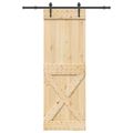 vidaXL Posuvné dvere NARVIK Prírodná a čierna 80 x 210 cm (152,5 cm)