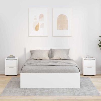 vidaXL Nočné stolíky 2 pcs Biela 30,5 x 30 x 43 cm Kompozitné drevo