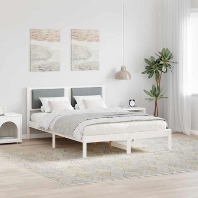 vidaXL Rám postele Svetlosivá 150 x 200 cm Masívne borovicové drevo