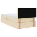 vidaXL Postel s úložným prostorem a matrací Krémová 90 x 190 cm Zamat