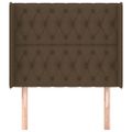 vidaXL Čelo postele so záhybmi tmavohnedé 103 x 16 x 118/128 cm látka