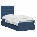 vidaXL Postel s úložným prostorem a matrací Modrá 100 x 200 cm látka