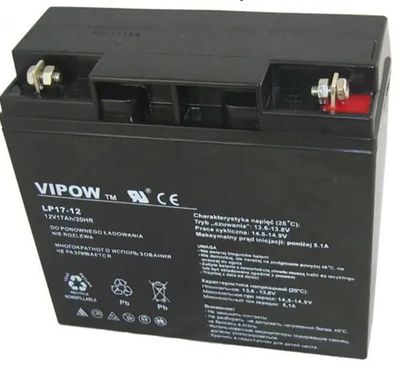 Batéria olovená 12V/17Ah VIPOW LP17-12 bezúdržbový gélový akumulátor Baterie olověná 12V / 17Ah  VIPOW LP17-12 bezúdržbový gelový akumulátor