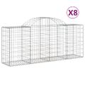 vidaXL Oblúkové gabionové koše 8 cm 200x50x80/100cm pozinkované železo