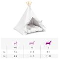 vidaXL Psí teepee s vankúšom Biela 50 x 50 x 60 cm Polyester