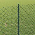 vidaXL Sieťový plot s stĺpom 25 x 1 m PVC potiahnutá oceľ Zelená