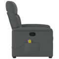 vidaXL Masážne kreslo s polohovacím mechanizmom, tmavosivá látka