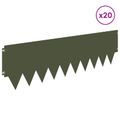 vidaXL Obrubník trávnika 20 ks 103 x 30 cm Oceľ Olivovo zelená