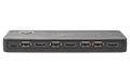 NEDIS HDMI převodník/ USB-C zásuvka/ 2x HDMI vstup/ 4x USB-A zásuvka/ 1x HDMI výstup/ 1cestný/ 4K@60Hz/ 18 Gbps/ ABS/ a KVM prepínac, USB-C + 2× HDMI vstup, 4× USB-A, 4K@60Hz, HDR, HDCP 2.2, Power Delivery 100W, antracit