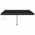 vidaXL Ručne zaťahovacia markíza s LED 450x300 cm antracitová