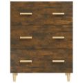 vidaXL Komoda dymový dub 70x34x90 cm spracované drevo