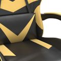 vidaXL Otočná herná stolička čierna a zlatá umelá koža