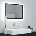 vidaXL LED kúpeľňové zrkadlo lesklé sivé 60x8,5x37 cm akryl