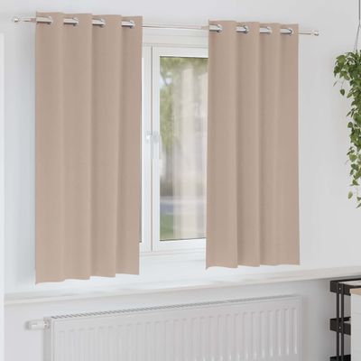 vidaXL Záclony na zatemnenie s krúžkami 2 pcs Sivohnedá 175 x 140 cm