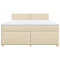 vidaXL Posteľný rám boxspring s matracom krémový 180x200 cm látka