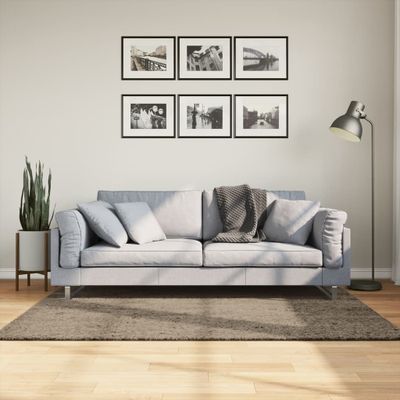 vidaXL Koberec ISTAN vysoký vlas lesklý vzhľad sivý 120x170 cm