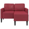 vidaXL 2-miestna pohovka s ležadlom v tvare L, vínovo červená 125 cm, umelá koža