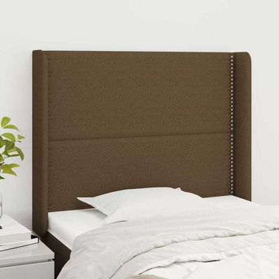 vidaXL Čelo postele so záhybmi tmavohnedé 103 x 16 x 118/128 cm látka
