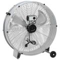 vidaXL Bubnový ventilátor s kolesom Strieborná 79 x 37 x 82 cm Hliník