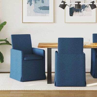 vidaXL Jedálenské stoličky 2 pcs Modrá 57 x 67 x 95 cm látka