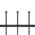vidaXL Záhradný plot s vrchnou časťou z ocele 1506x100 cm čierny