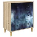 vidaXL Příborník RAALTE Modrý mramorový vzor 66 x 36,5 x 75 cm Sonoma