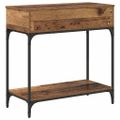 vidaXL Konzolový stôl Staré drevo 75 x 34,5 x 75 cm Kompozitné drevo