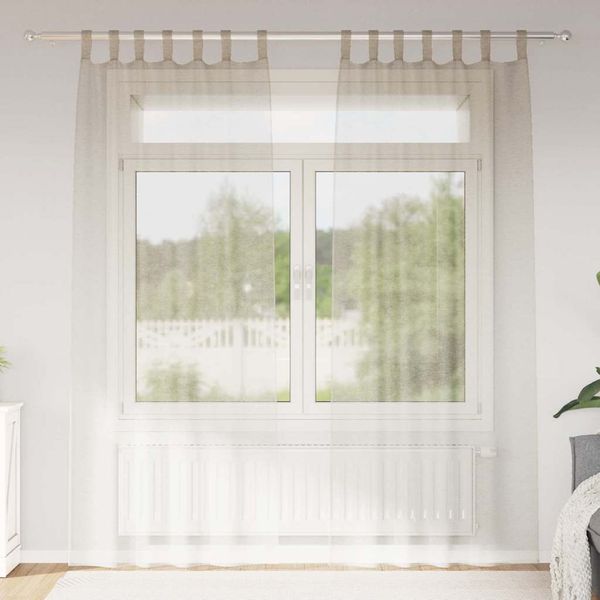 vidaXL Voile záclona 2 pcs Piesková 245 x 140 cm Polyester