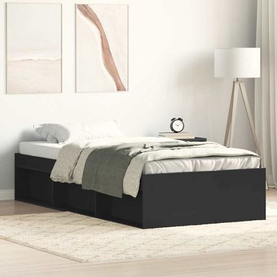 vidaXL Posteľný rám čierny 75x190 cm malé jednolôžko