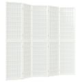 vidaXL Skladací paraván s 5 panelmi, japonský štýl 200x170 cm biely