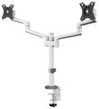 Neomounts DS60-425WH2 /Držák displeje/na stůl/17-27"/svorka+průchodka/3čepy/VESA 100X100/nosn.2x8kg/2 displeje/bílý Držák, VESA, stolní, pro 2 ploché monitory, úhloprícka 17"–27", náklon 120°, otácení 180°, rotace 360°, nosnost 16kg, bílý