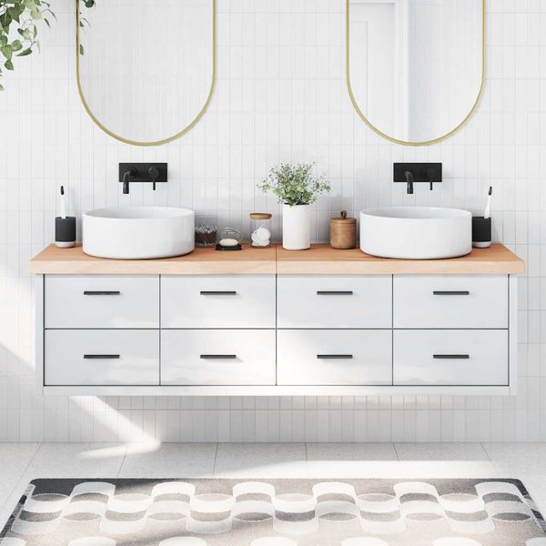 vidaXL Kúpeľňová doska 180x40x(2-6) cm, neošetrený masív
